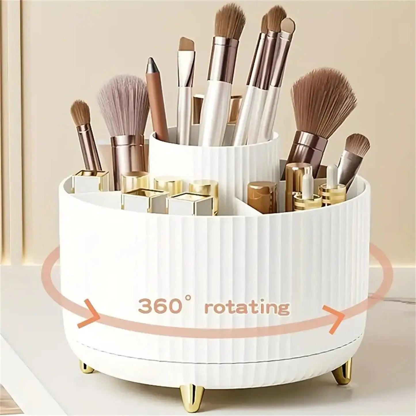 Rotating Makeup Organizer – 360° Cosmetic Storage Stand for Vanity, Skincare & Beauty Products