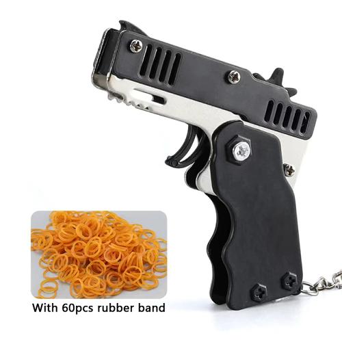 Rubber Band Gun Toy, Wooden Style Rubber Band Shooter for Kids, Games & Target Practice