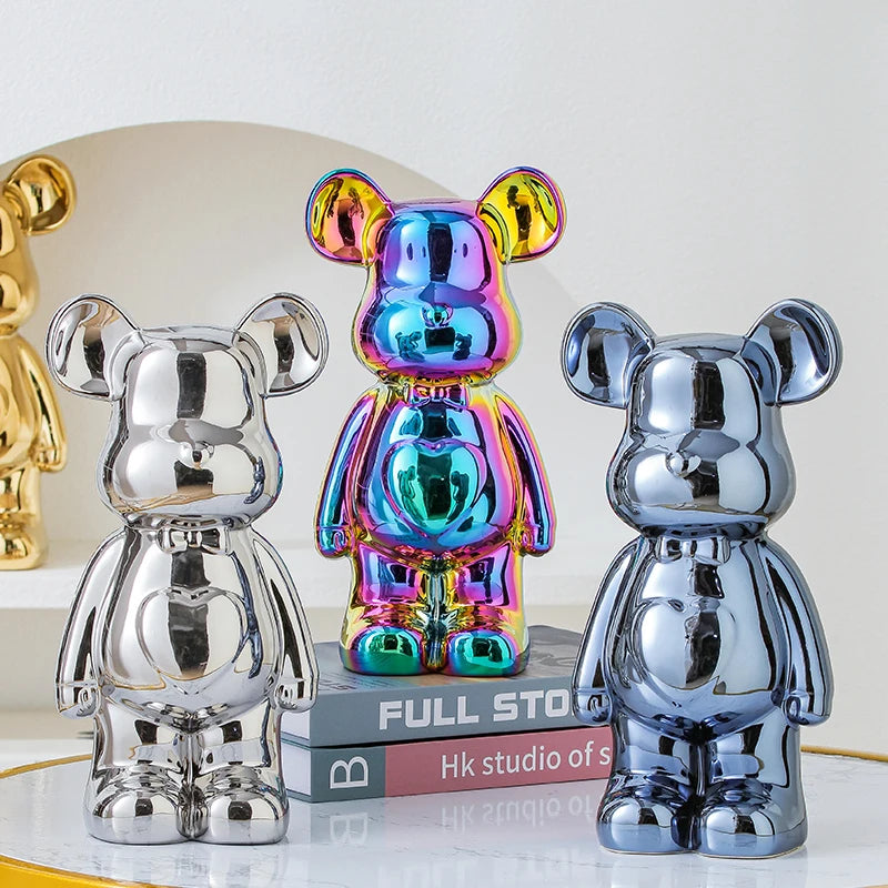 Aesthetic Bear Brick Ceramic Statue
