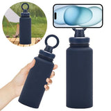 Insulated Water Bottle with Phone Mount, Stainless Steel Travel Bottle for Gym, Work & Outdoors