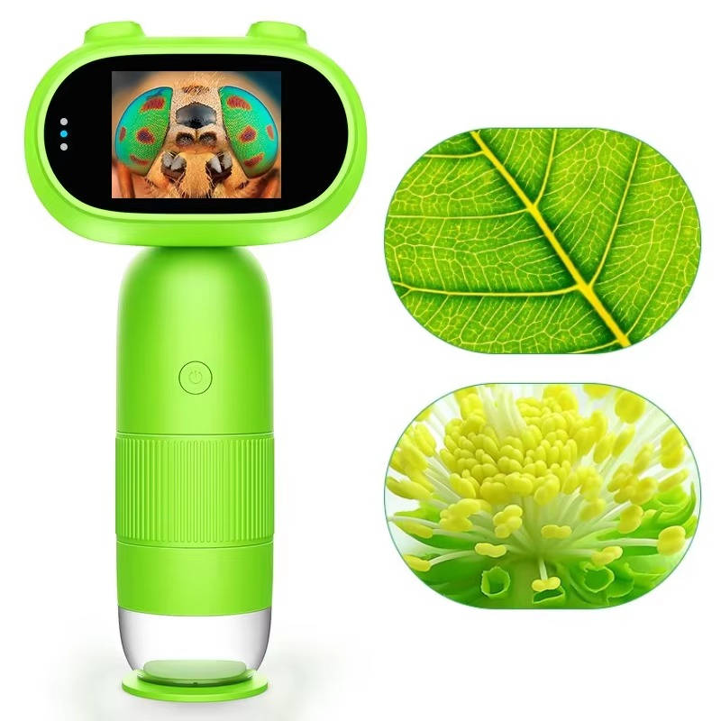 Kids Handheld Microscope, Portable Mini Microscope for STEM Learning & Outdoor Exploration