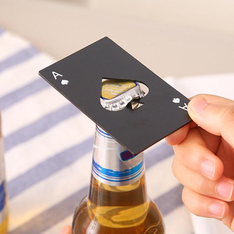 Multifunctional Poker Card Bottle Opener, Slim Stainless Steel Wallet Opener Tool