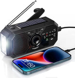 Portable Emergency Radio with Solar & Hand Crank Charger – AM/FM/NOAA Weather Radio with Flashlight