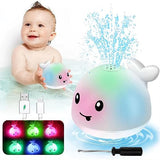 Rechargeable Whale Light-Up Bath Toy, Floating LED Water Toy for Toddlers & Kids